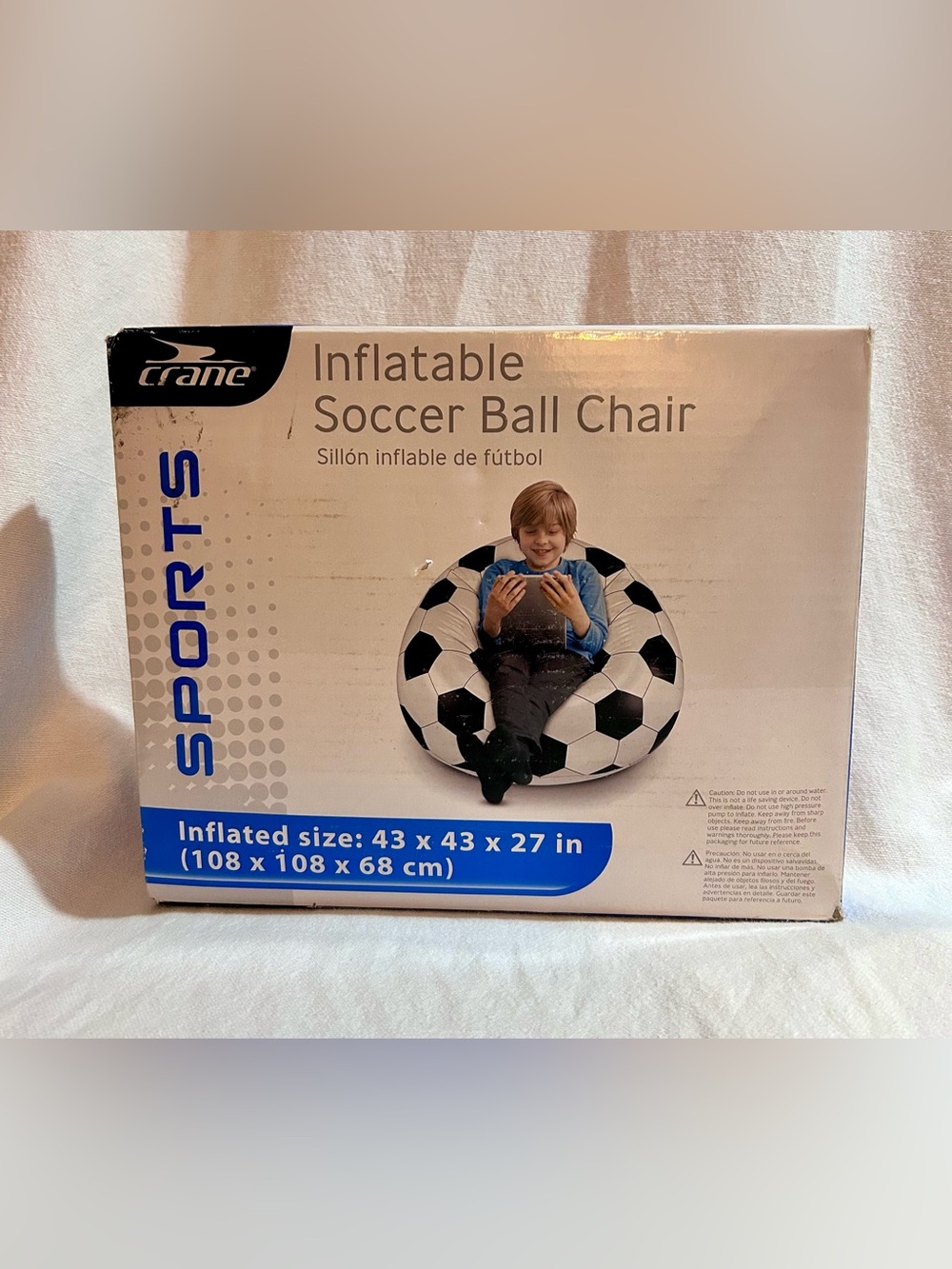 Crane Aldi Inflatable Soccer Ball Chair NEW Never Opened Kids Blowup Lounger
